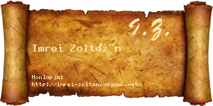 Imrei Zoltán névjegykártya